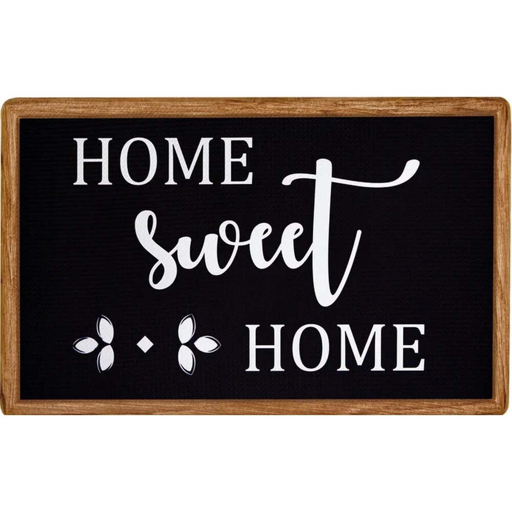 Anti-Fatigue PVC Floor Mat (18"x30") FARMHOUSE, HOME SWEET HOME ON BLACK, Achim